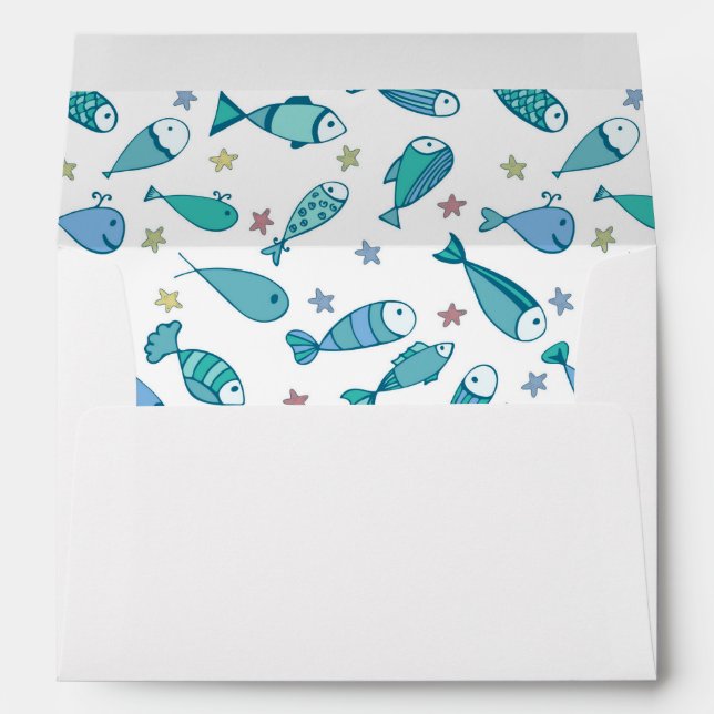Pattern With Fish And Starfish Envelope (Back (Bottom))