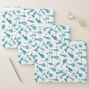Pattern With Fish And Starfish File Folder
