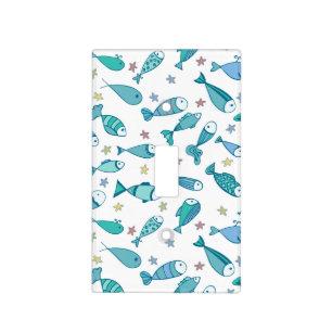 Pattern With Fish And Starfish Light Switch Cover