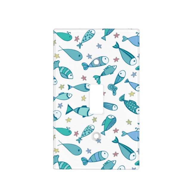 Pattern With Fish And Starfish Light Switch Cover (Front)