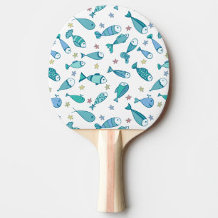 Pattern With Fish And Starfish Ping-Pong Paddle