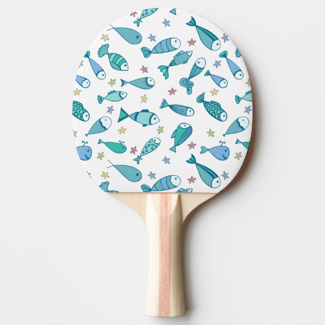 Pattern With Fish And Starfish Ping-Pong Paddle (Front)