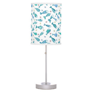 Pattern With Fish And Starfish Table Lamp