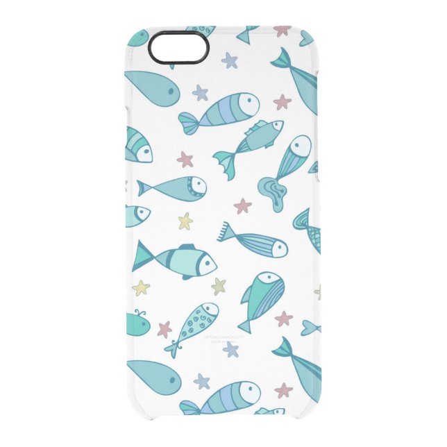 Pattern With Fish And Starfish Uncommon iPhone Case (Back)