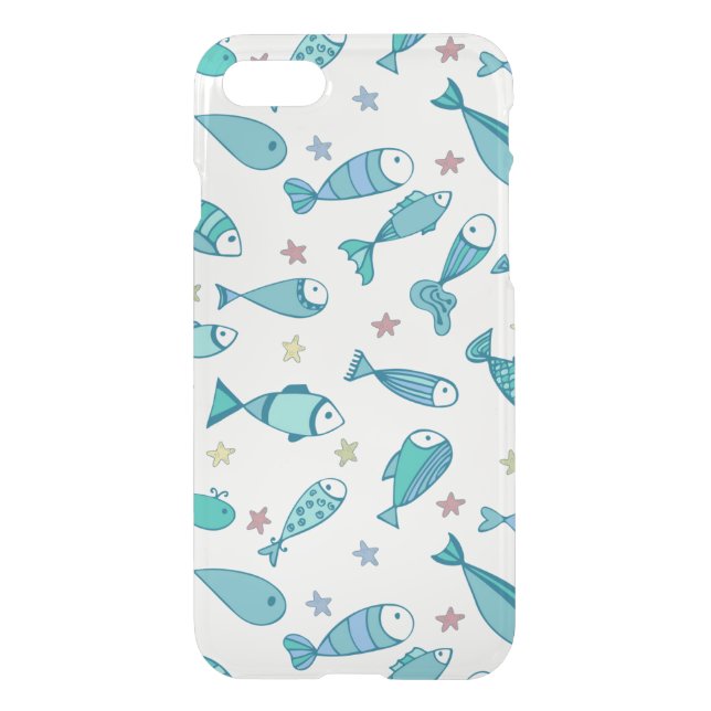 Pattern With Fish And Starfish Uncommon iPhone Case (Back)