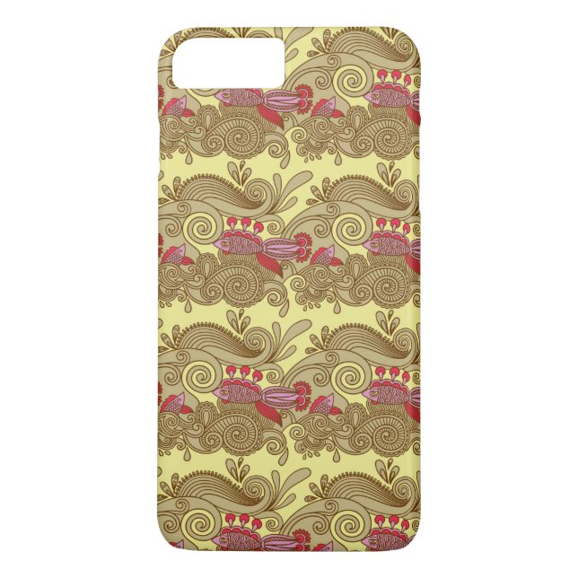 Pattern With Fish And Wave Case-Mate iPhone Case (Back)