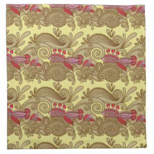 Pattern With Fish And Wave Cloth Napkin