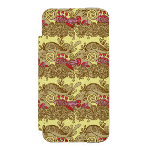 Pattern With Fish And Wave Wallet Case For iPhone SE/5/5s