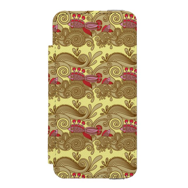 Pattern With Fish And Wave Incipio iPhone Wallet Case (Folio Front)