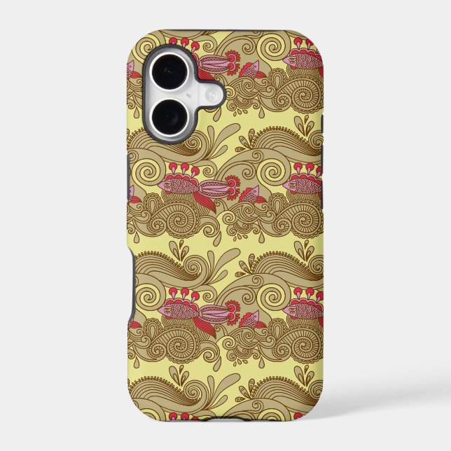 Pattern With Fish And Wave Iphone Case (Back)