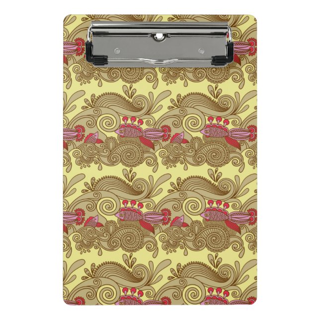 Pattern With Fish And Wave Mini Clipboard (Front)