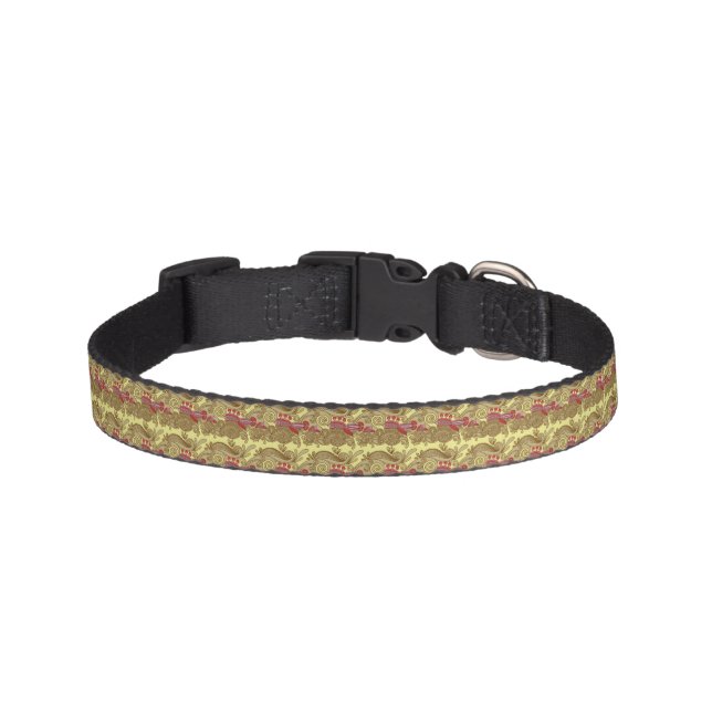 Pattern With Fish And Wave Pet Collar (Front)