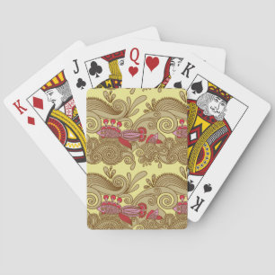 Pattern With Fish And Wave Poker Cards