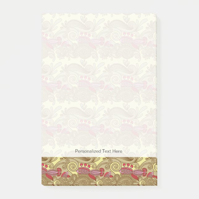 Pattern With Fish And Wave Post-it Notes (Front)