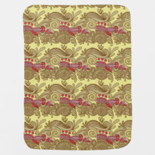 Pattern With Fish And Wave Receiving Blanket