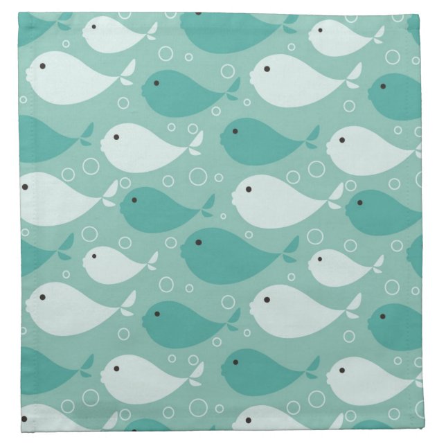 pattern with fish cloth napkin (Front)