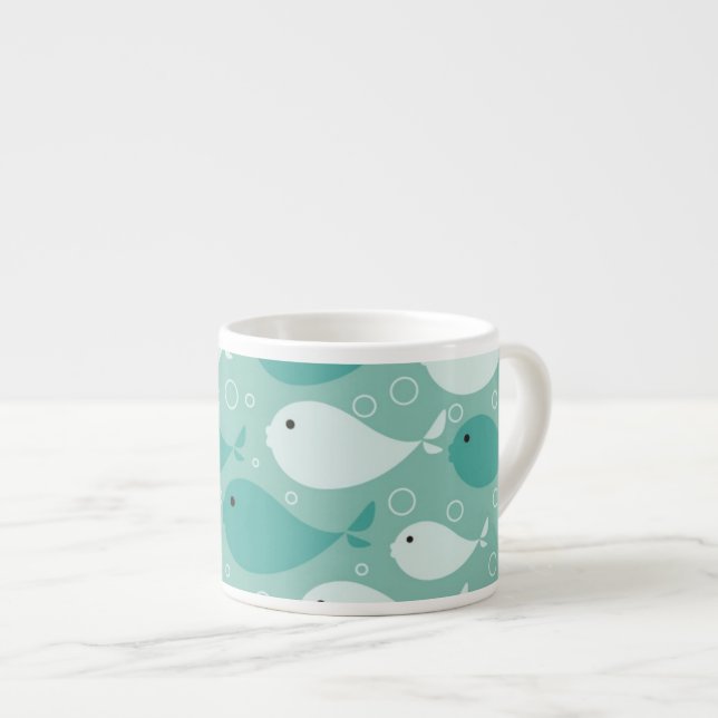 pattern with fish espresso cup (Front Right)