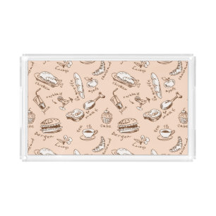 Pattern With Food Acrylic Tray