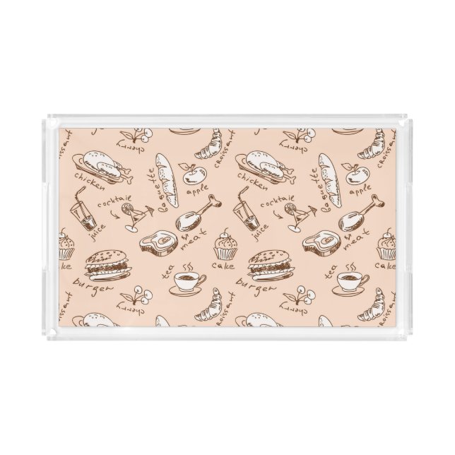 Pattern With Food Acrylic Tray (Front)