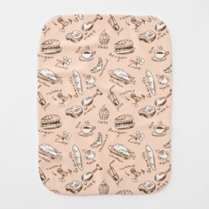 Pattern With Food Baby Burp Cloth