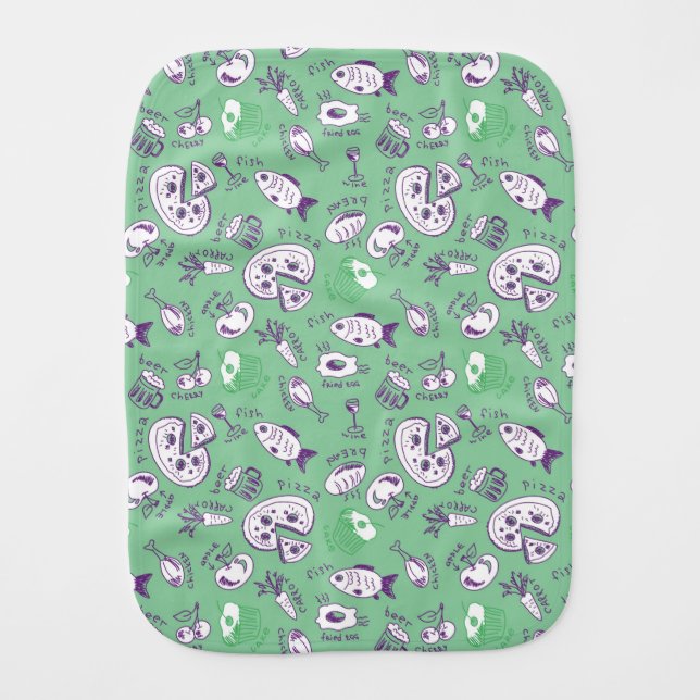 Pattern with Food Burp Cloth (Front)