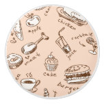 Pattern With Food Ceramic Knob