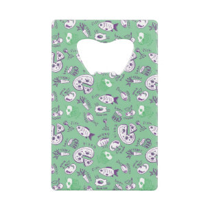 Pattern with Food Credit Card Bottle Opener