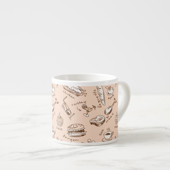 Pattern With Food Espresso Cup (Front Right)