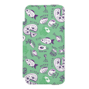 Pattern with Food Wallet Case For iPhone SE/5/5s