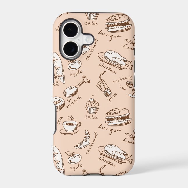 Pattern With Food Iphone Case (Back)