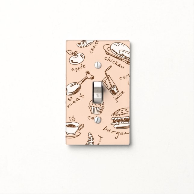 Pattern With Food Light Switch Cover (In Situ)