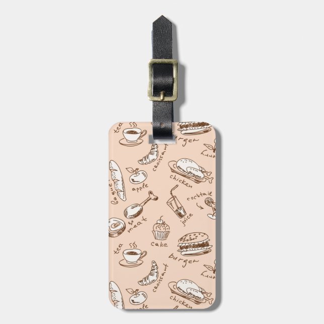 Pattern With Food Luggage Tag (Front Vertical)