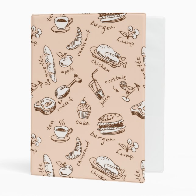 Pattern With Food Mini Binder (Front/Inside)