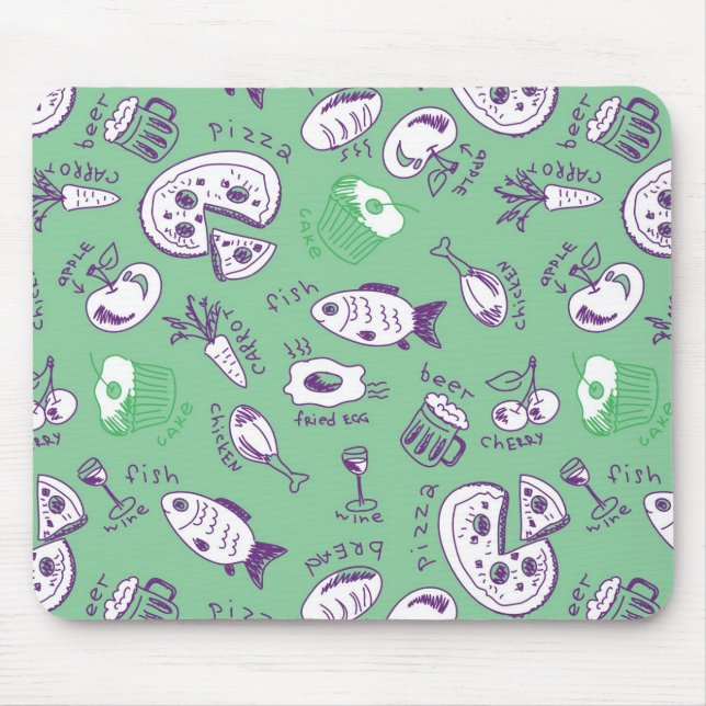Pattern with Food Mouse Pad (Front)