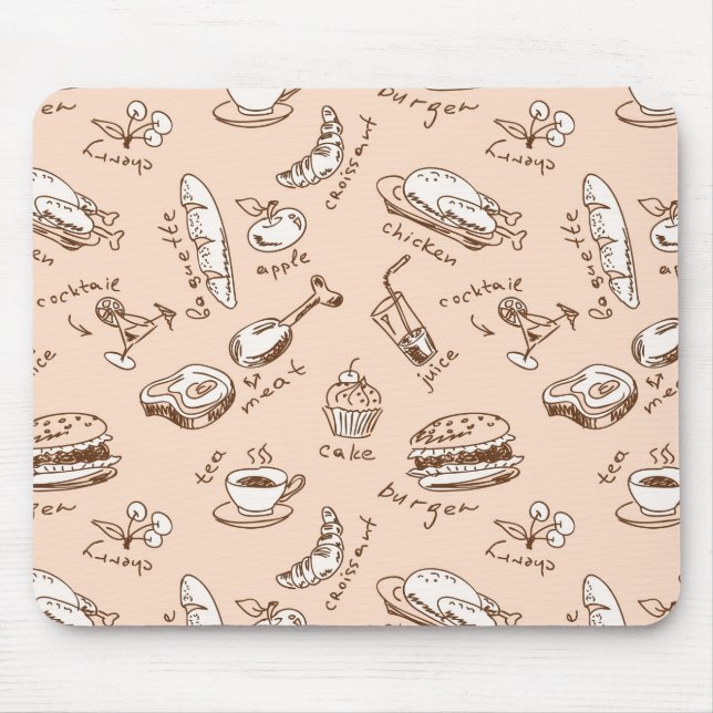 Pattern With Food Mouse Pad (Front)