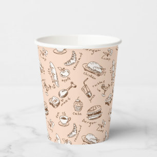 Pattern With Food Paper Cups
