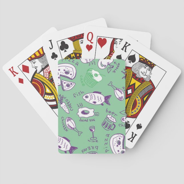 Pattern with Food Poker Cards (Back)