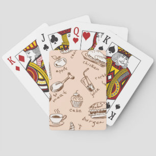 Pattern With Food Poker Cards