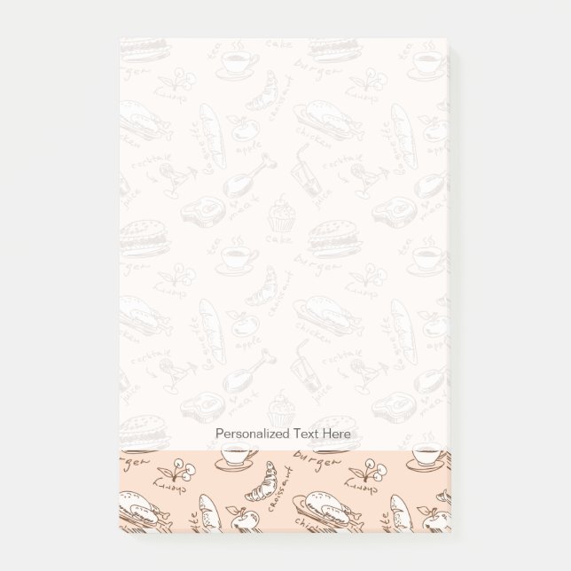 Pattern With Food Post-it Notes (Front)