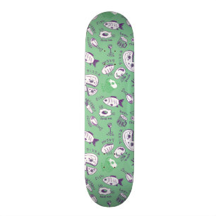 Pattern with Food Skateboard Deck