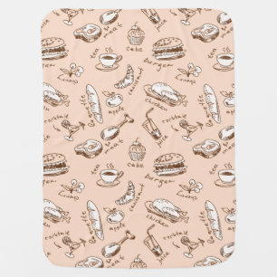 Pattern With Food Stroller Blanket
