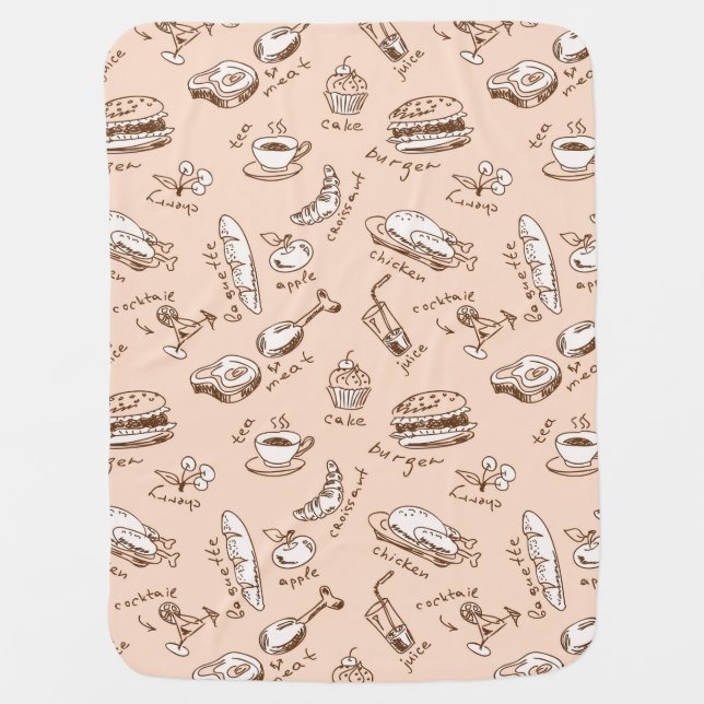 Pattern With Food Stroller Blanket (Front)