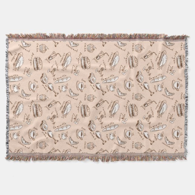 Pattern With Food Throw Blanket (Front)