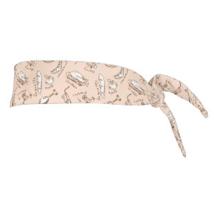 Pattern With Food Tie Headband