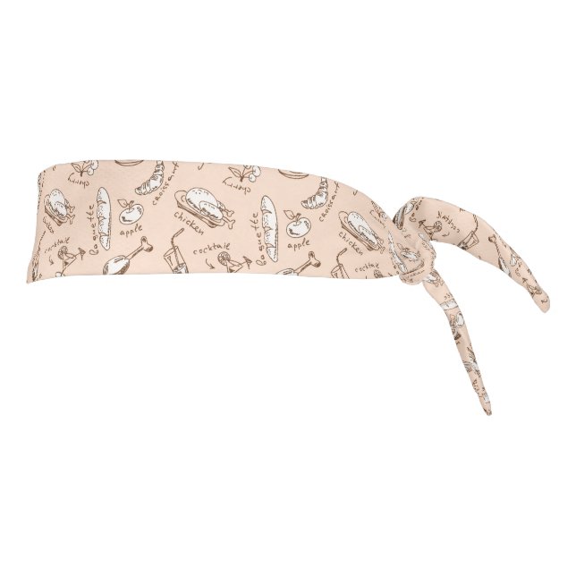 Pattern With Food Tie Headband (Rotate 90)