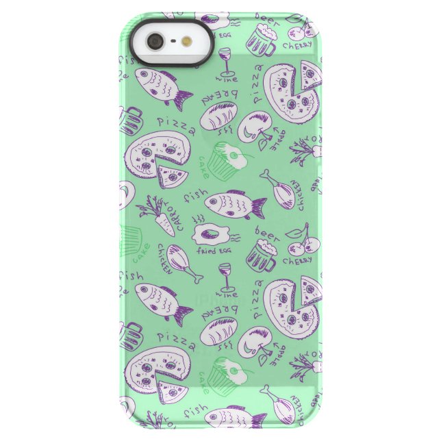 Pattern with Food Uncommon iPhone Case (Back)