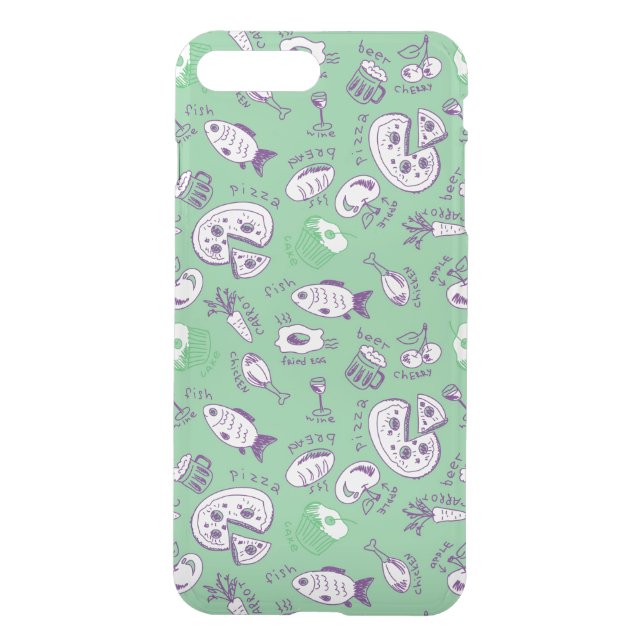 Pattern with Food Uncommon iPhone Case (Back)