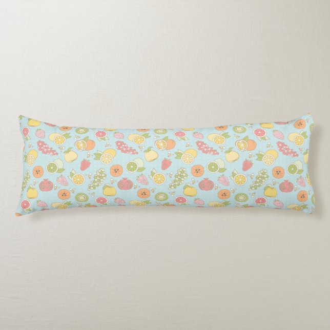 Pattern With Fruits And Berries Body Pillow (Front)