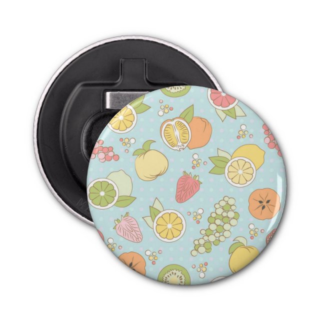Pattern With Fruits And Berries Bottle Opener (Front)