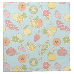 Pattern With Fruits And Berries Cloth Napkin